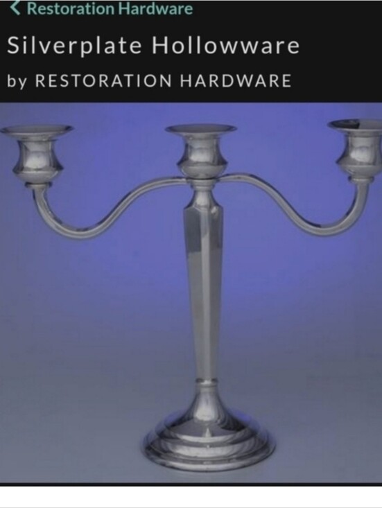 Restoration Hardware Other - RH Restoration Hardware Silver 3 Candle Candlebra Heavy